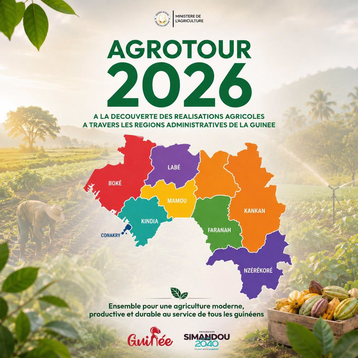 𝗔𝗚𝗥𝗢 𝗧𝗢𝗨𝗥 𝟮𝟬𝟮𝟲 : Le ministère de l’Agriculture lance une mission nationale d’évaluation et d’action au service des producteurs.